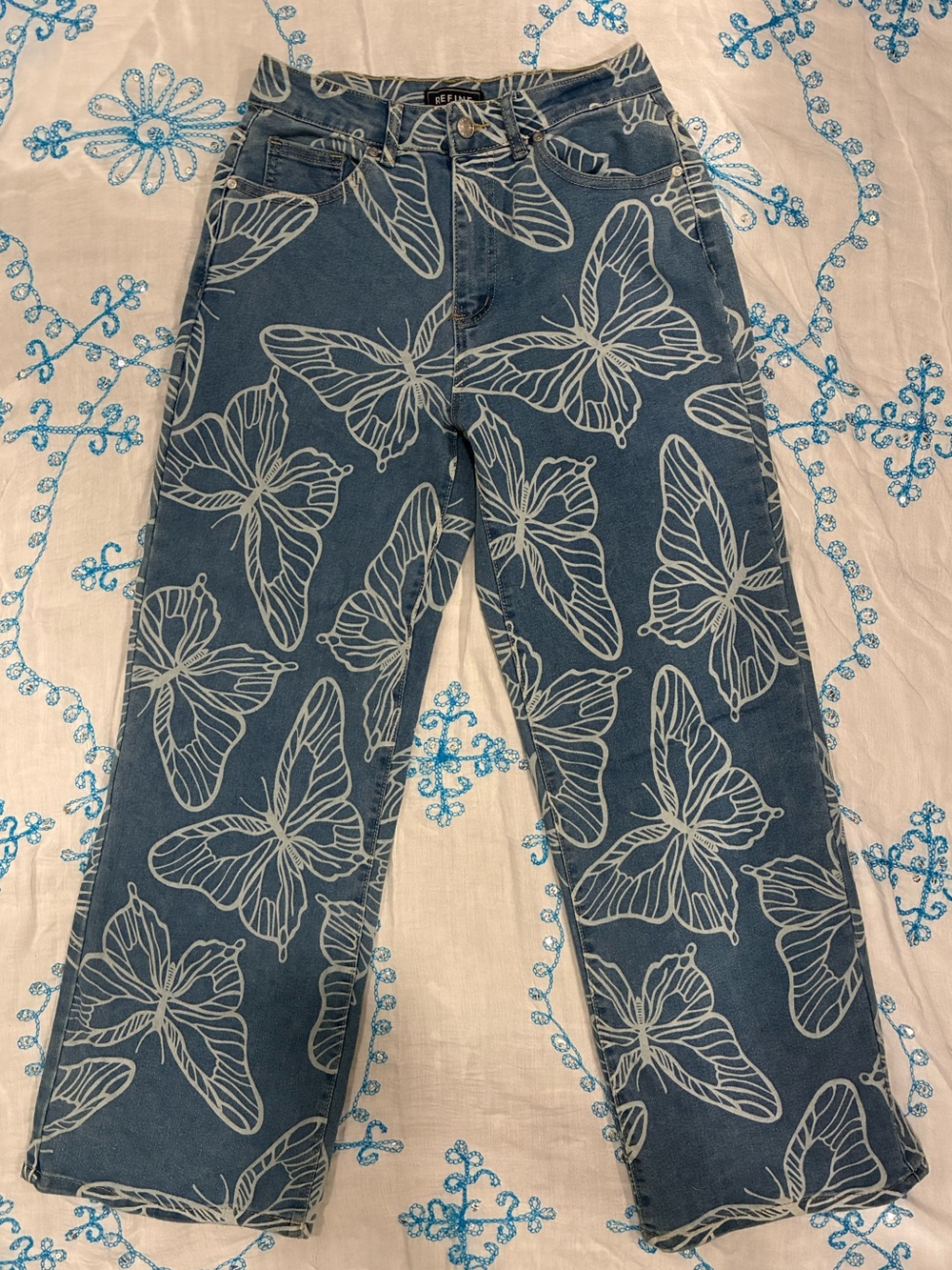 Revival Y2K Butterfly Print Women’s Jeans